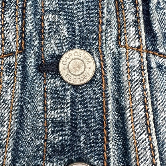 Baby Gap Disney Embroidered Patch Minnie Mouse Denim Jean Jacket Girl 12-18M - Picture 4 of 8